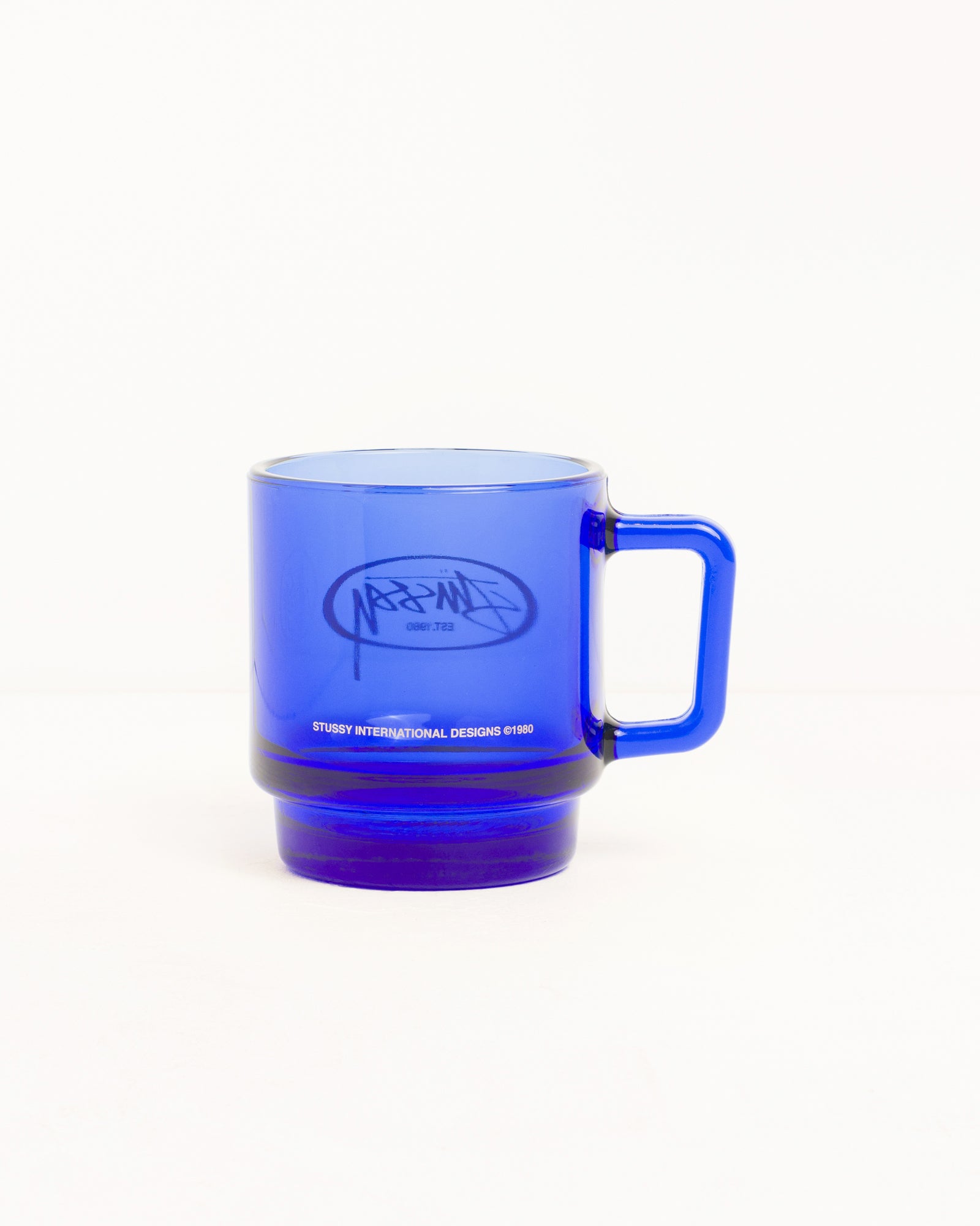 Stussy Logo Ovale mug vetro Royal fatto a mano