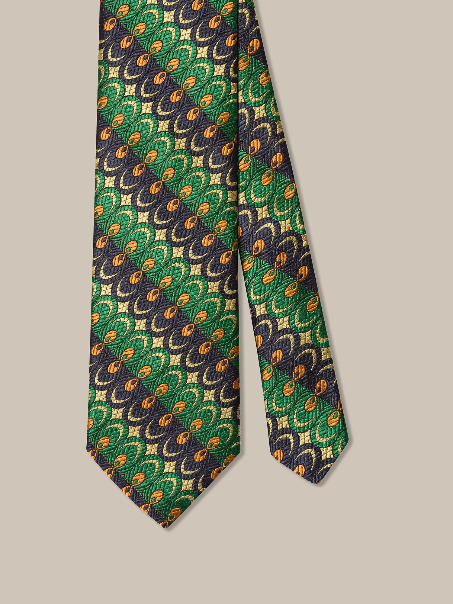 Robert Talbott Robert Retro Mosaic cravatta seta blu multi