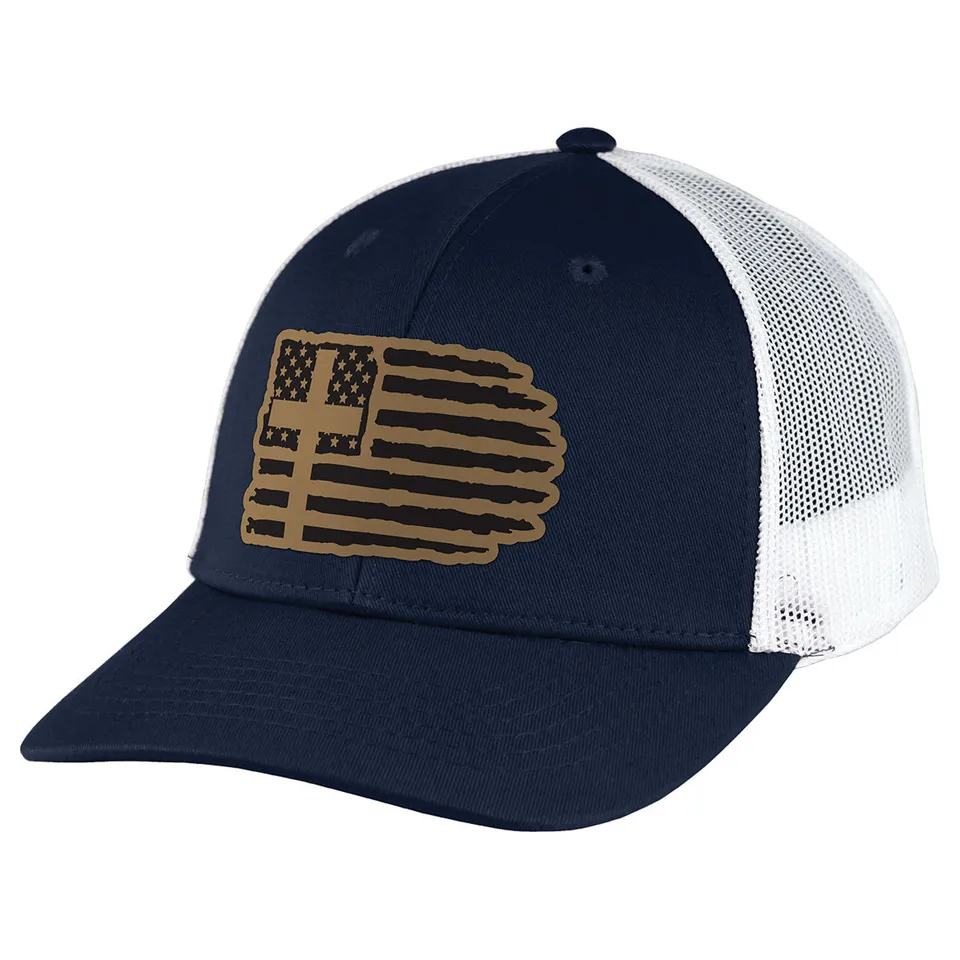 7.62 Design Christian Cross & Flag Patch cappello trucker navy taglia unica