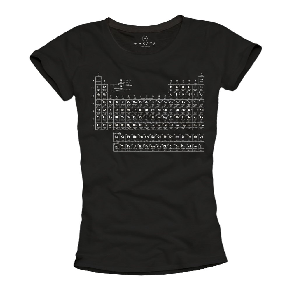 MAKAYA Tavola Periodica t-shirt donna cotone taglia L