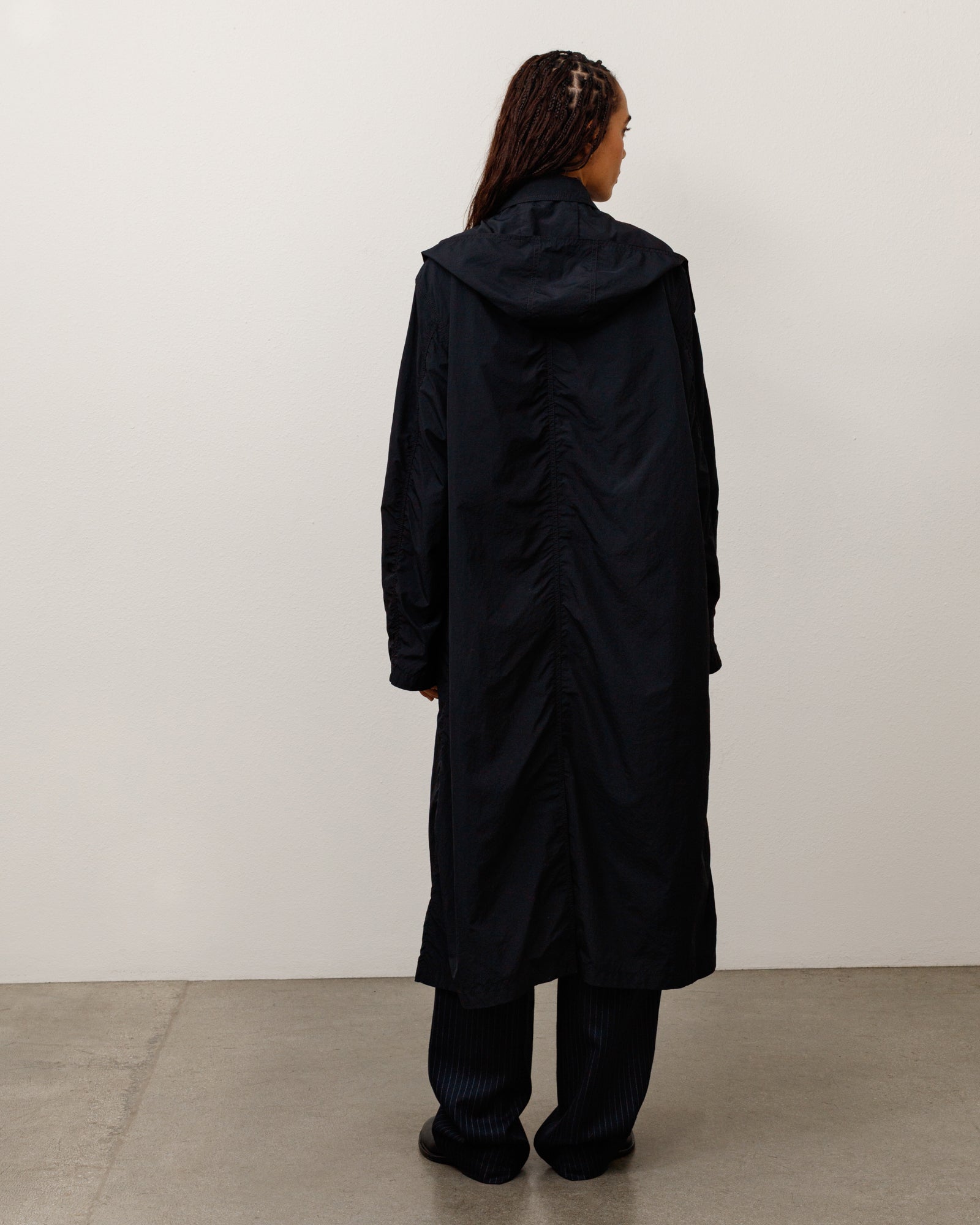 Stussy Double Breasted Trench giacca nera nylon idrorepellente