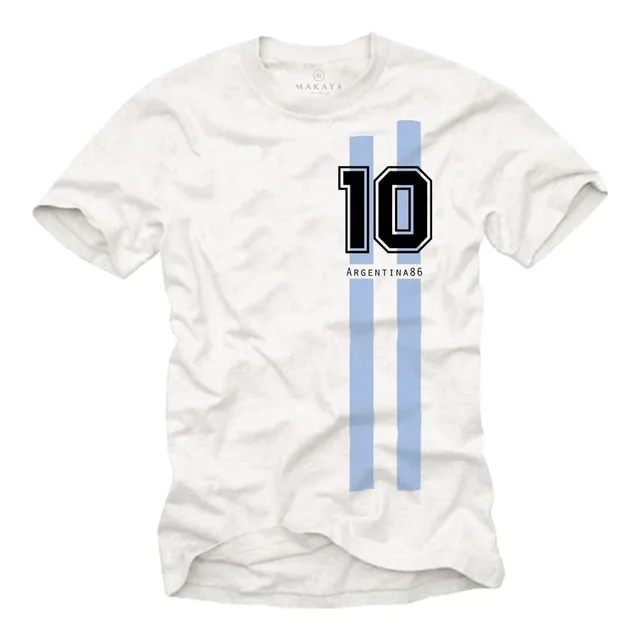 MAKAYA Futbol Argentina Numero 10 maglietta uomo XL 100% cotone