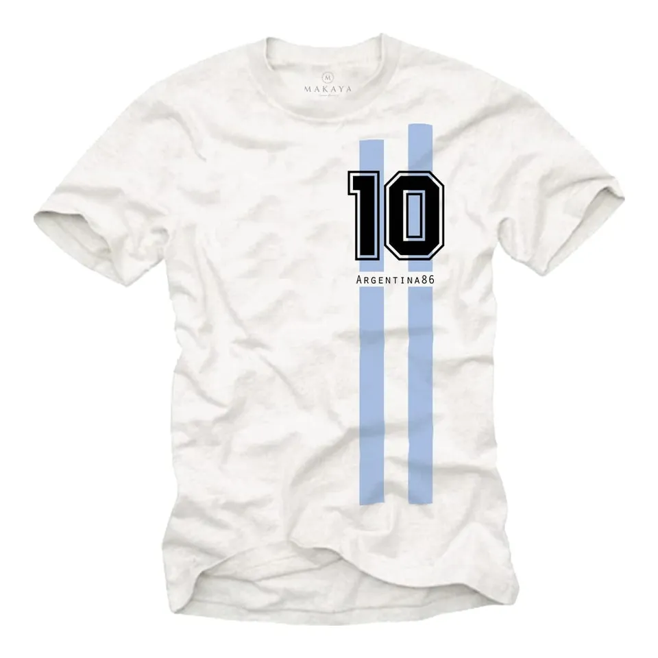 MAKAYA Futbol Argentina Numero 10 maglietta uomo XL 100% cotone