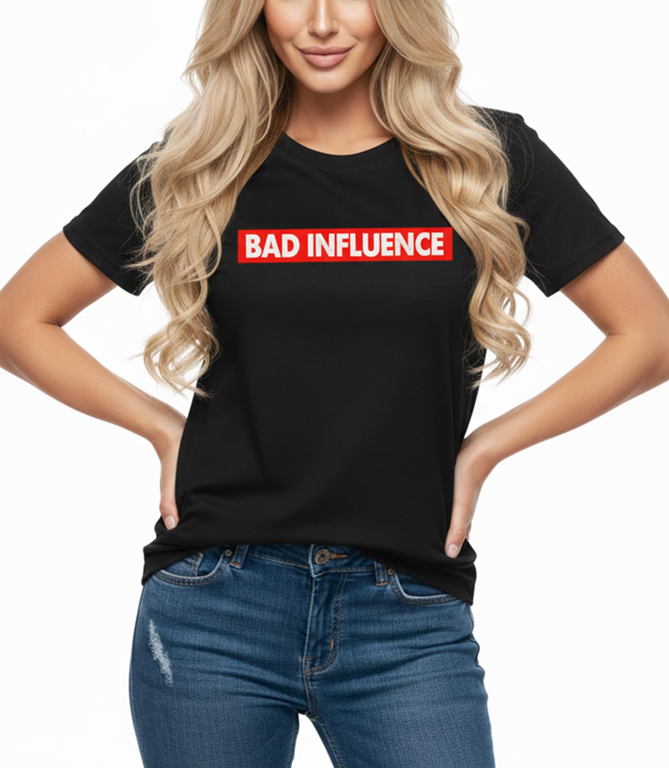Makaya Bad Influence T-Shirt Donna M Cotone Scritta