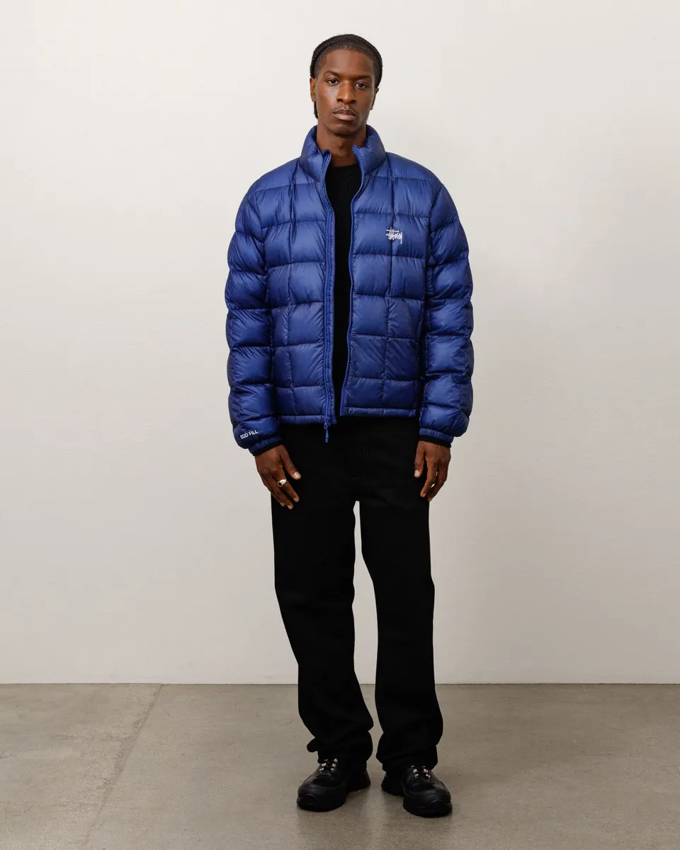Stussy Midweight Puffer Piumino Blue Nylon 600-fill