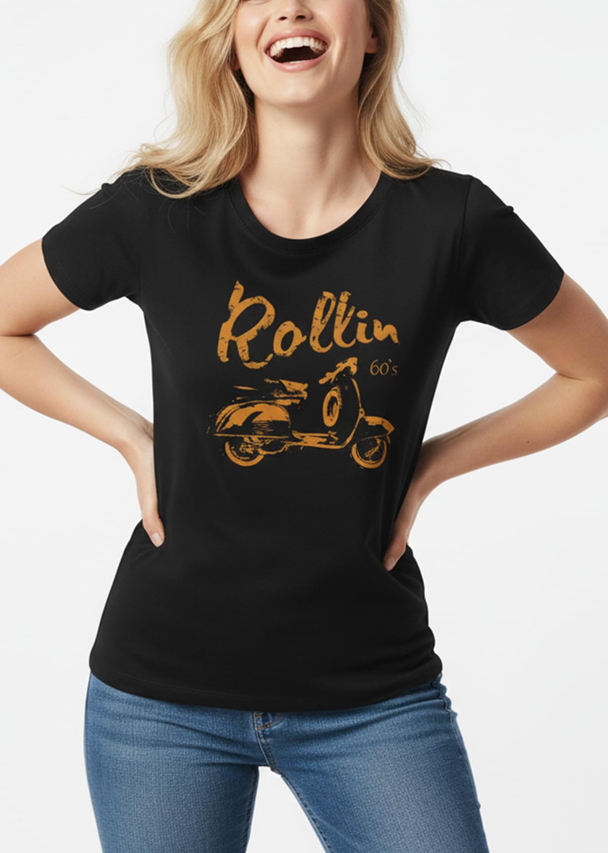 MAKAYA Rollin 60's T-Shirt Donna Cotone Taglia L Hippie