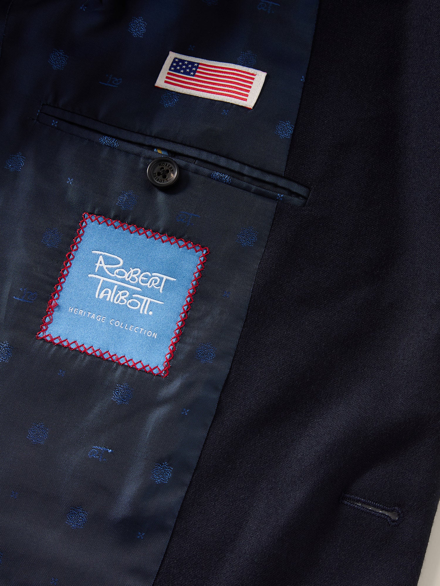 Robert Talbott Booth blazer lana navy monopetto 40R