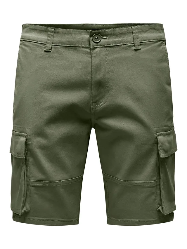 Only & Sons Cargo Pantaloncini Uomo S Verde Tasche