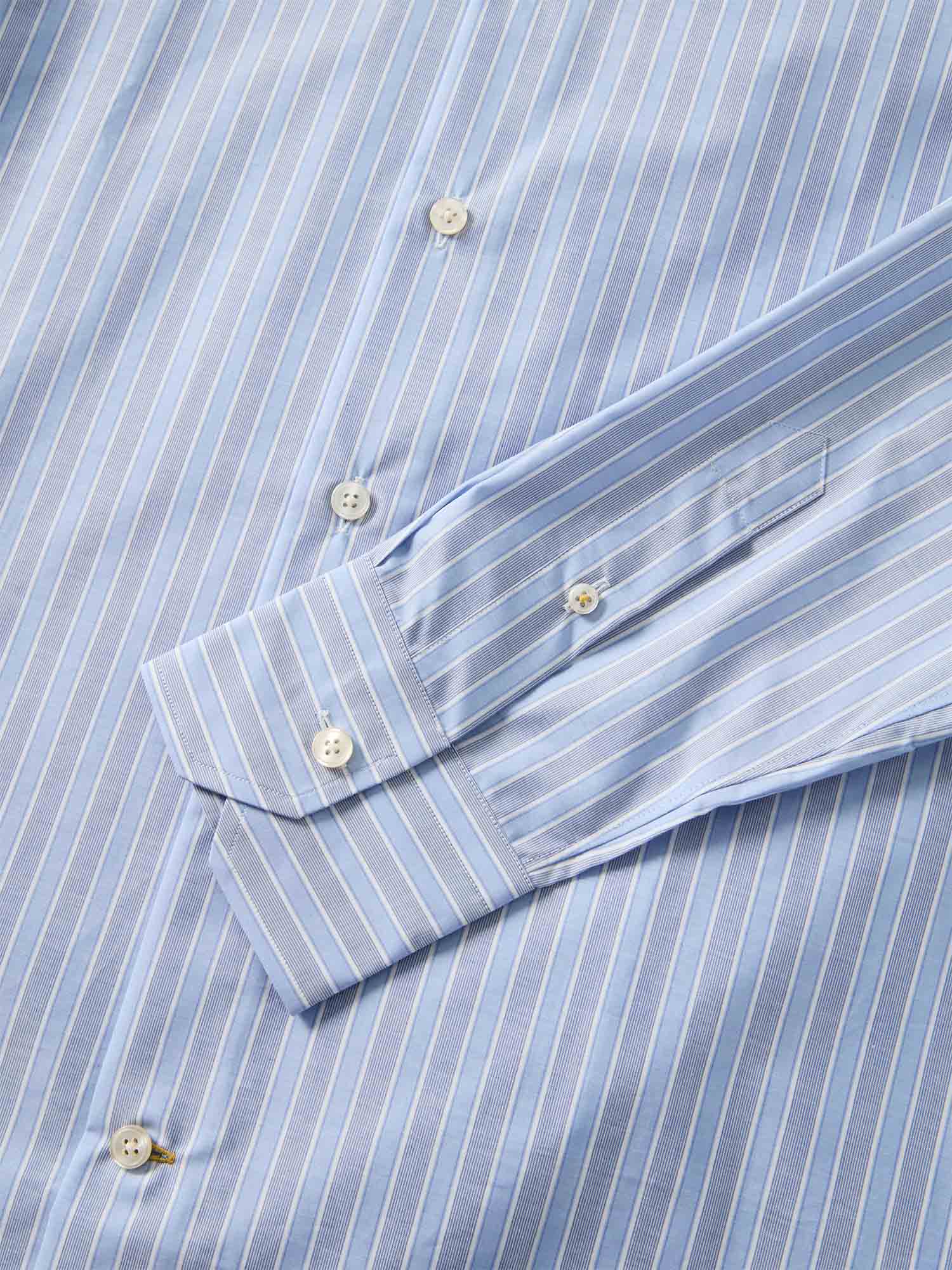 Robert Talbott Dress Shirts Reynolds Stripe camicia poplin blu