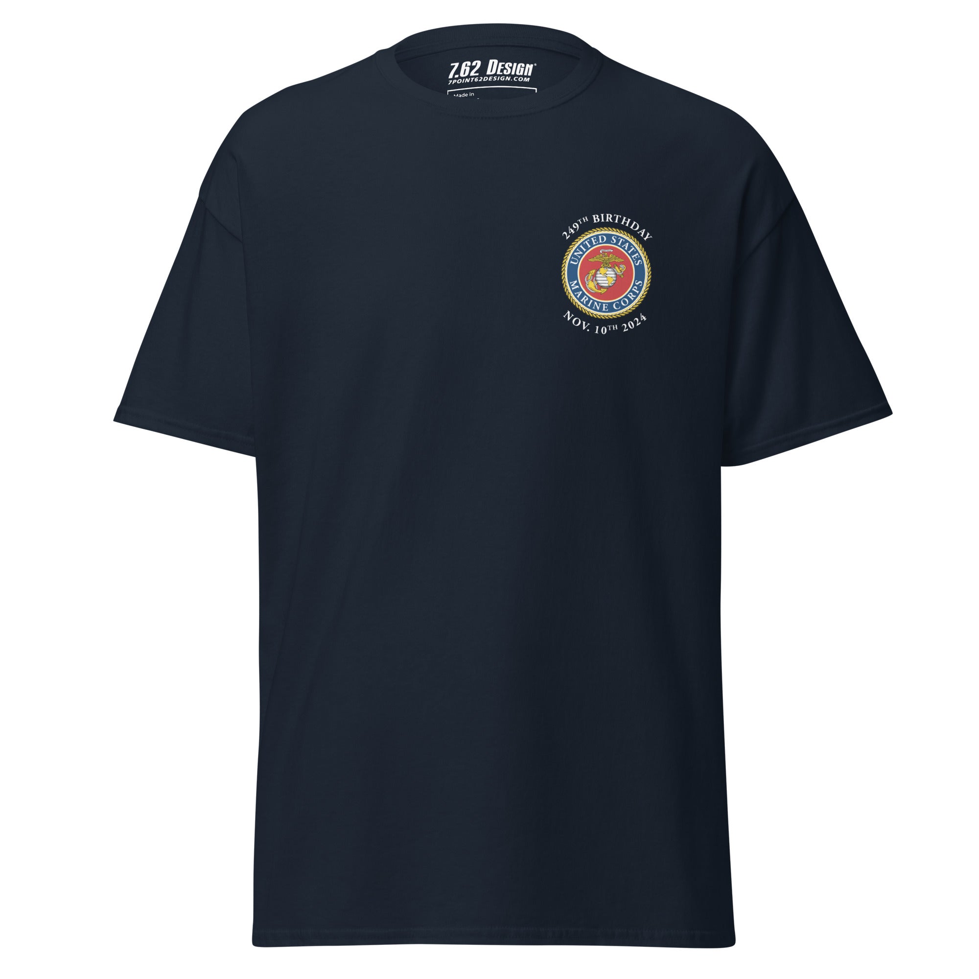 7.62 Design USMC 249th Birthday T-Shirt maglietta nero cotone