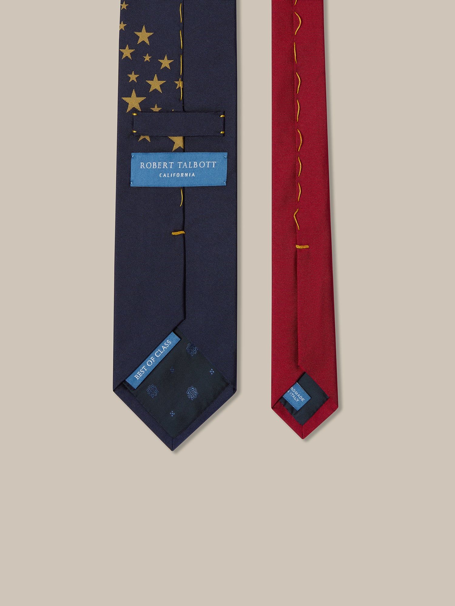 Robert Talbott Robert Stars cravatta seta navy rosso REG
