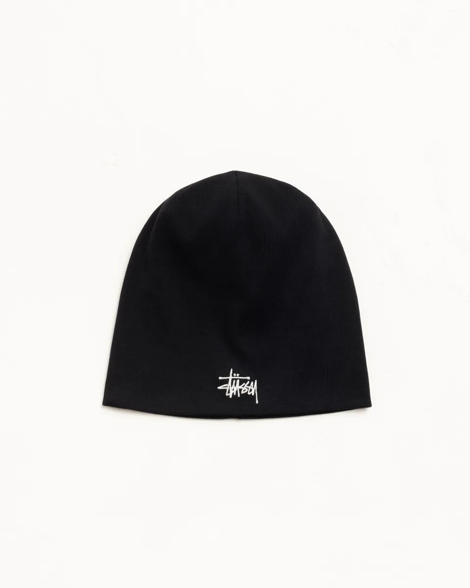 Stussy Jersey Skullcap berretto nero taglia unica cotone