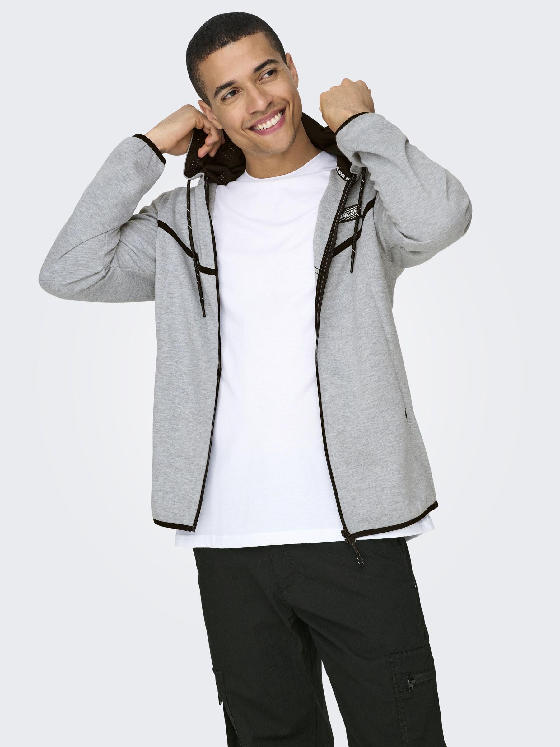 Only & Sons Onsliam Reg Felpa con Cappuccio XXL Nero Cotone