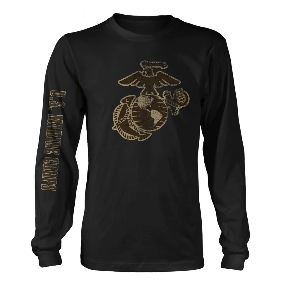 7.62 Design USMC Vintage EGA maglia manica lunga nera cotone