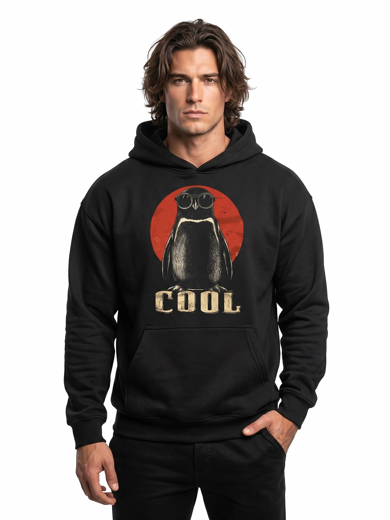 MAKAYA Pinguino Cool felpa con cappuccio uomo S cotone