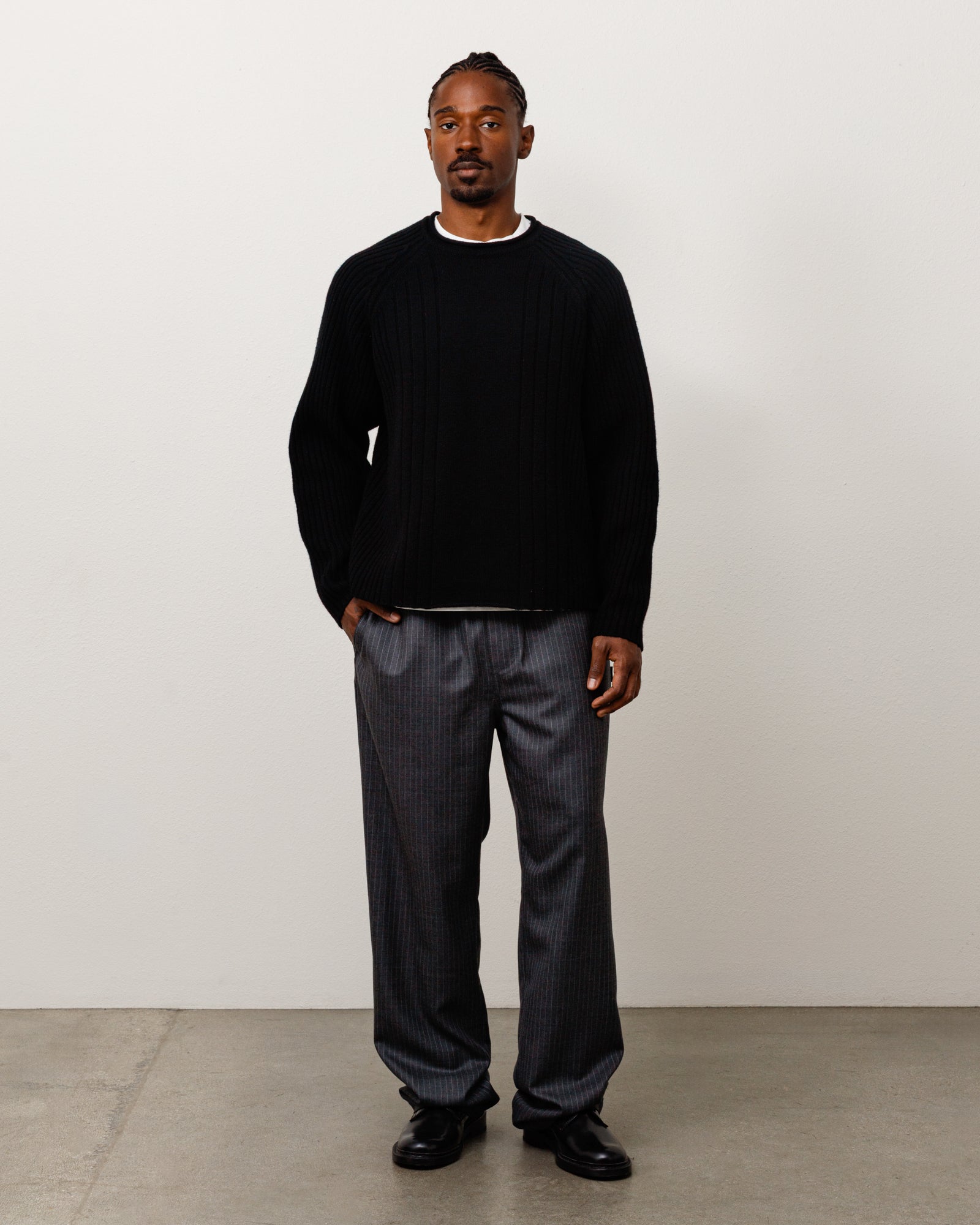 Stussy Merino Roll Neck maglione lana merino nero