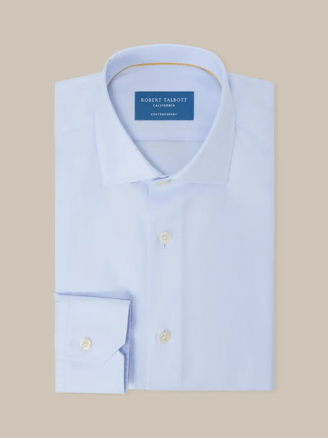 Robert Talbott Reynolds Double Twill Camicia Azzurra Cotone