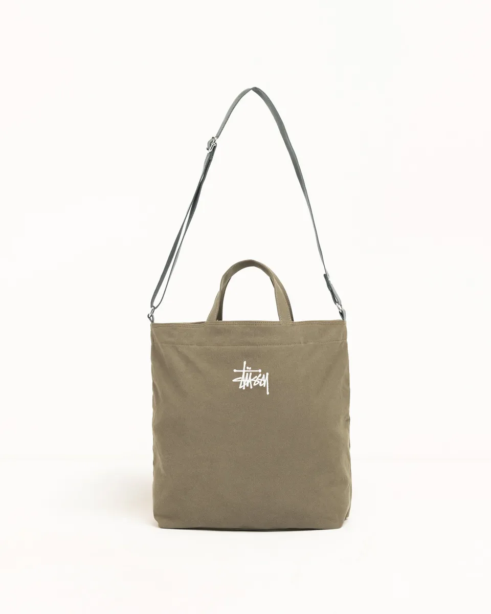 Stussy Canvas Crossbody Bag borsa verde cotone