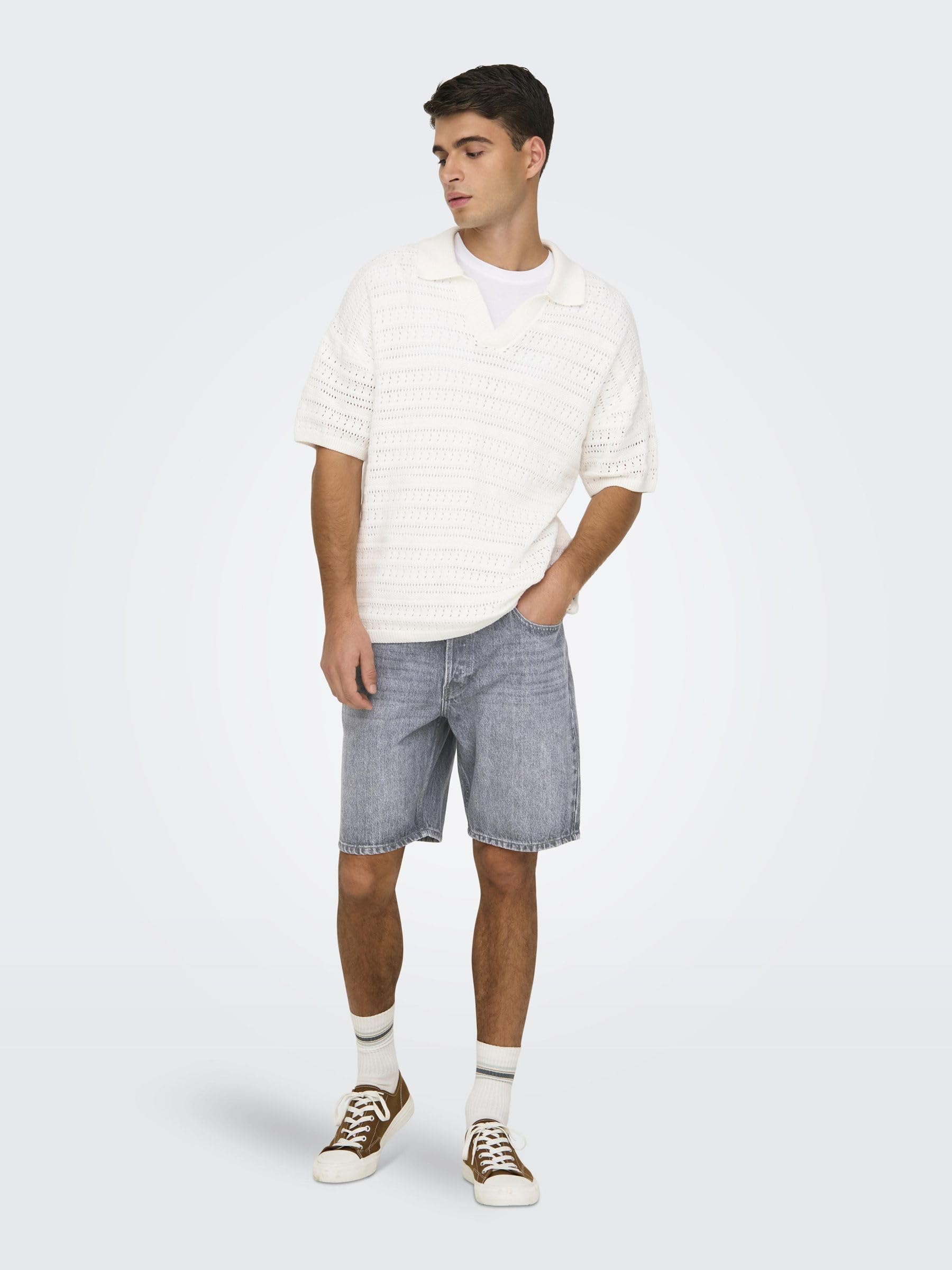 Only & Sons Onsedge XL shorts jeans uomo blu denim