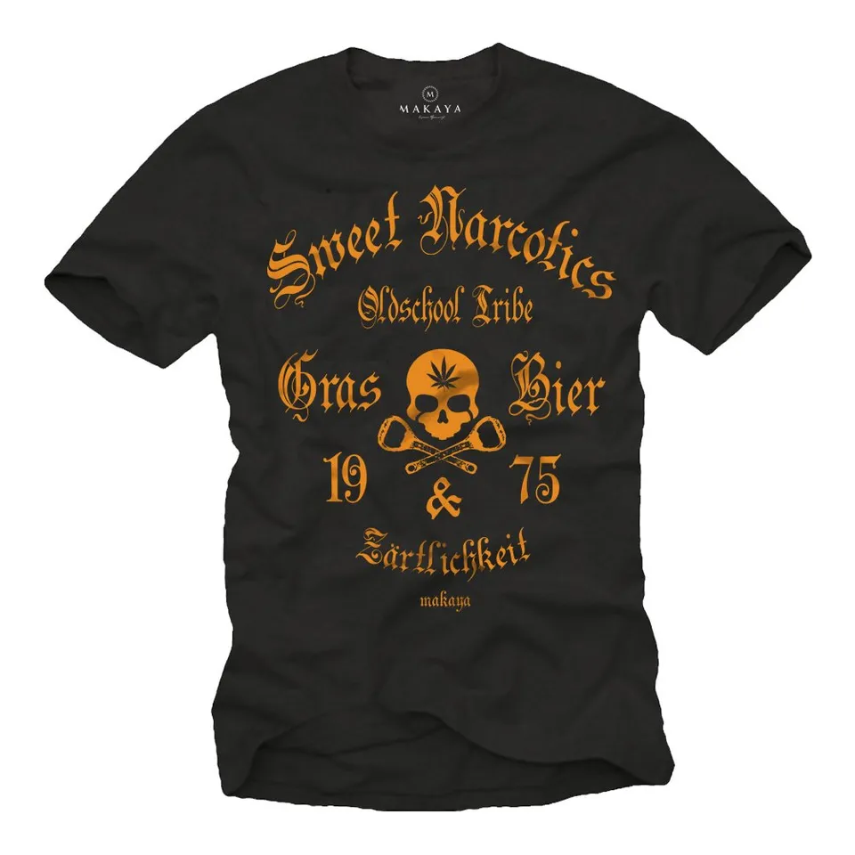 MAKAYA Sweet Narcotics T-Shirt Uomo Nera XL Cotone