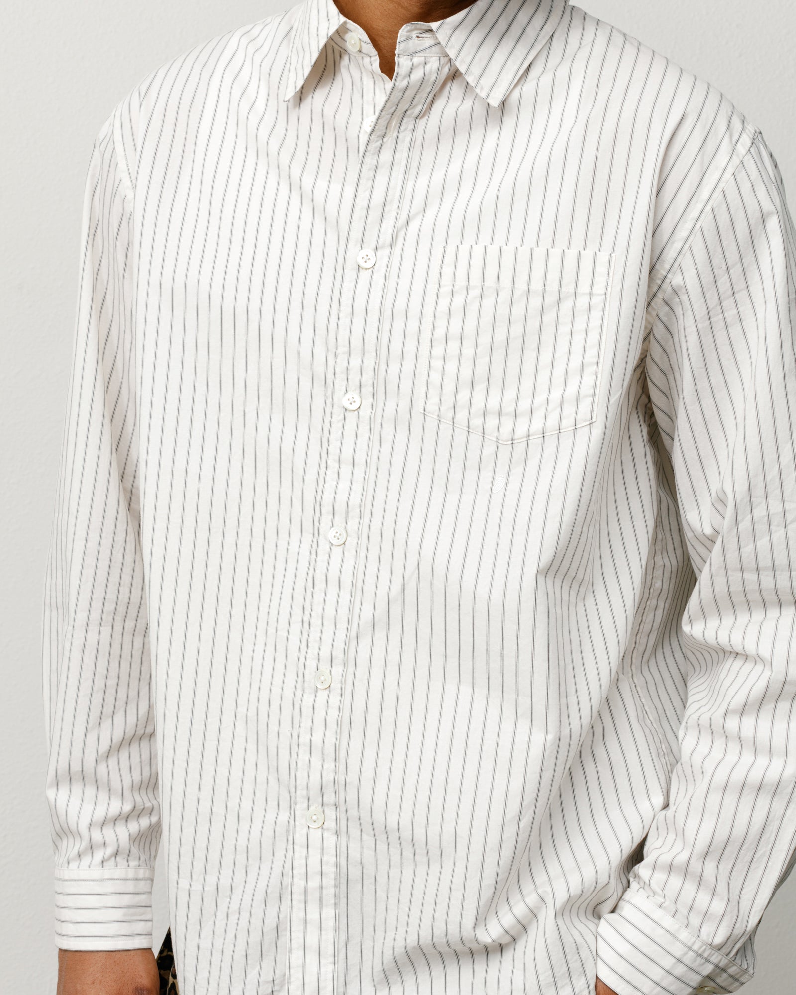 Stussy Standard Shirt camicia Natural Stripe cotone