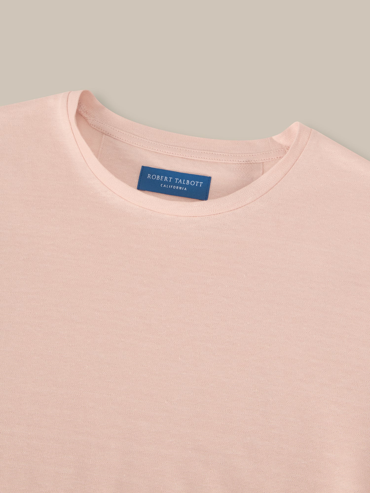 Robert Talbott Davis Linen T-shirt uomo Pink in lino piquet