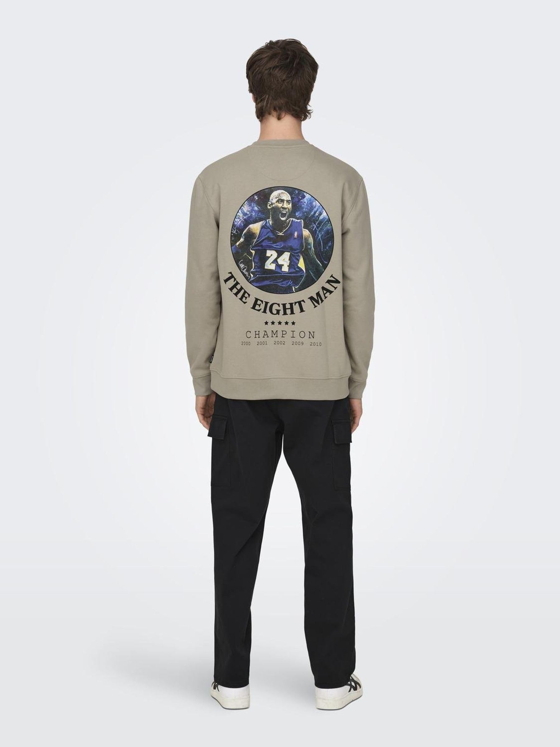 ONLY & SONS Onscelebrity felpa uomo khaki girocollo