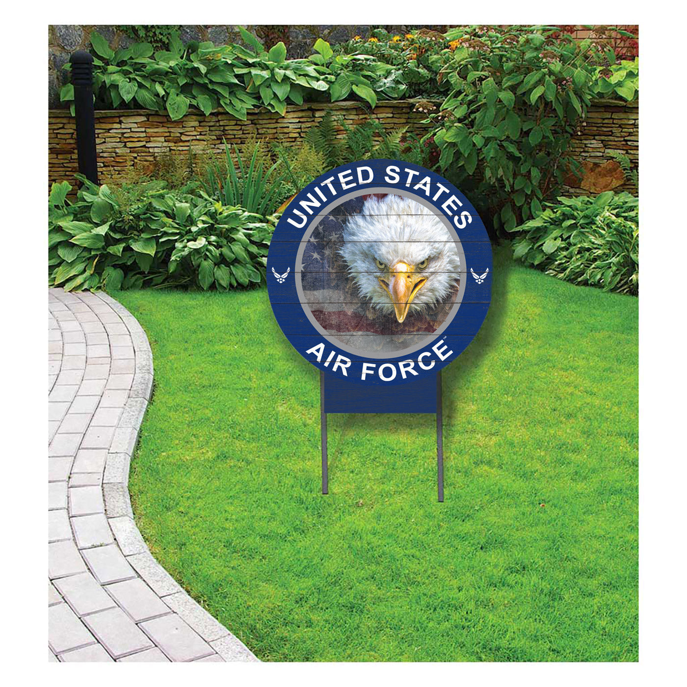 7.62 Design US Air Force cartello da giardino 50x50 aquila PVC