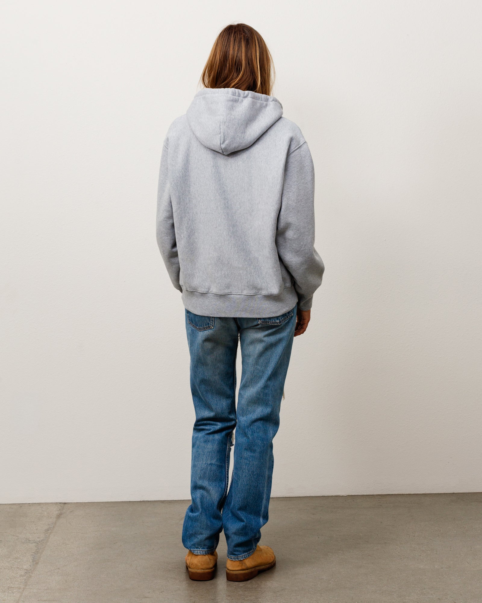 Stussy Fleece Zip Hoodie felpa grigia 100% cotone