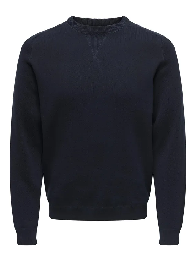 ONLY & SONS Onspin maglione uomo girocollo grigio