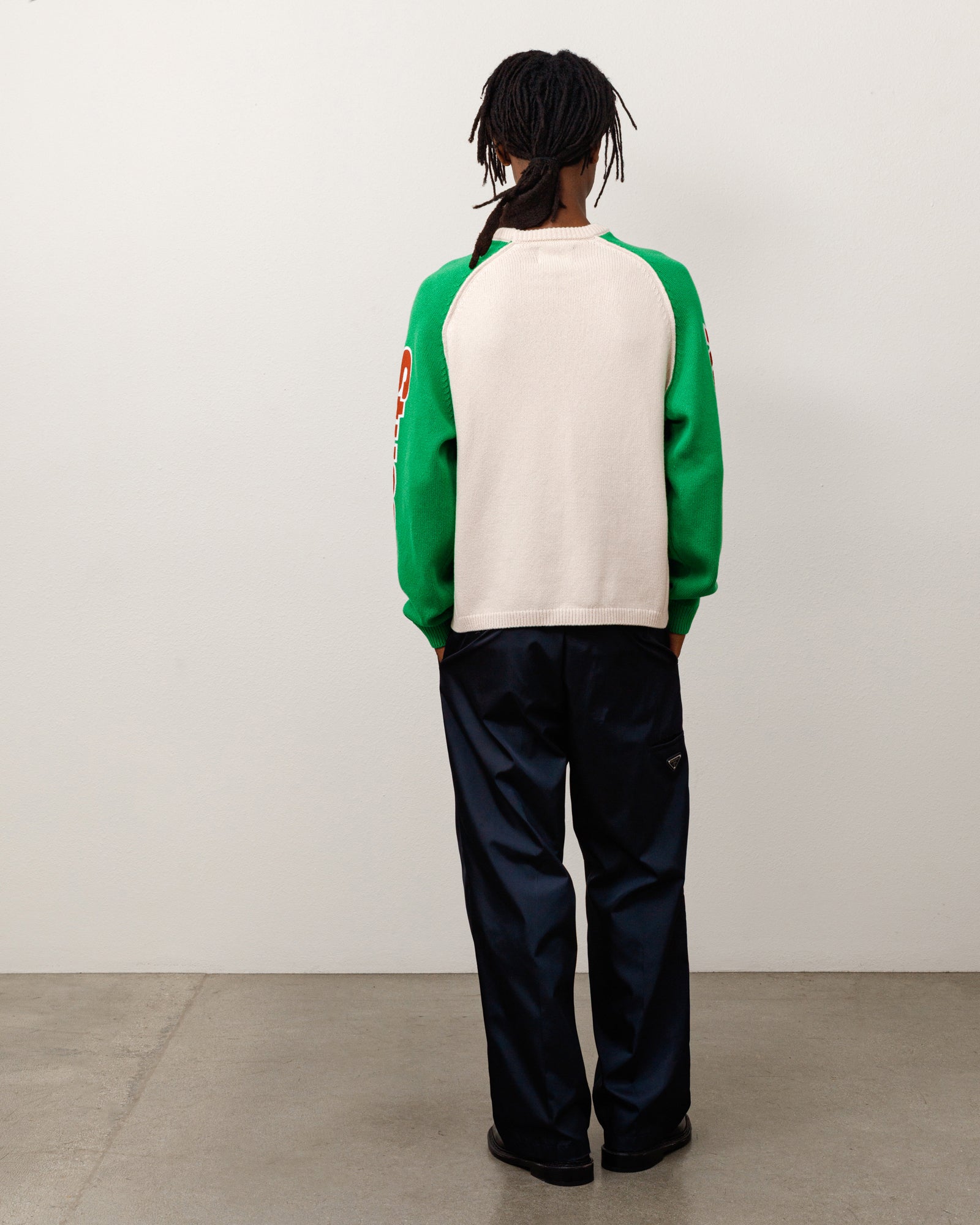 Stussy Two Tone Raglan Sweater maglione lana natural merino