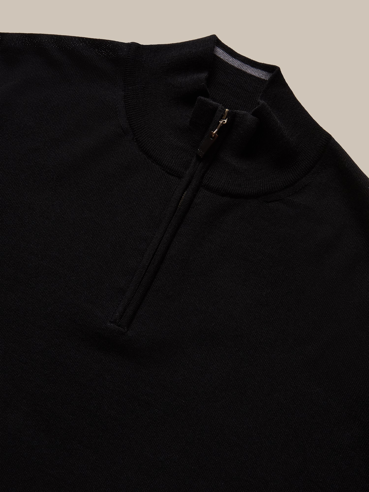 Robert Talbott Eastwood Maglione Merino Nero Mezza Zip
