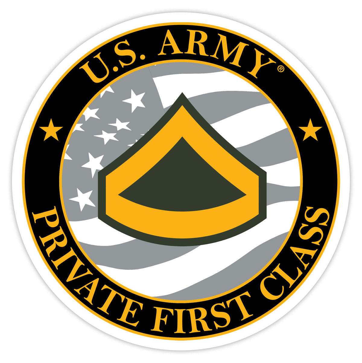 7.62 Design US Army E-3 Adesivo Auto 3.5" Private First Class