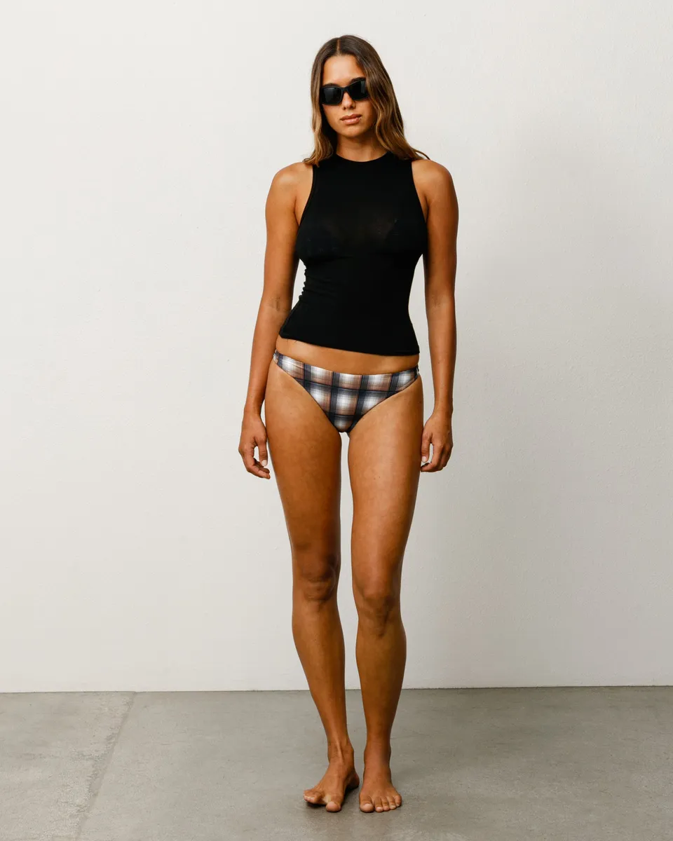 Stussy Bikini Bottom slip mare marrone poliestere