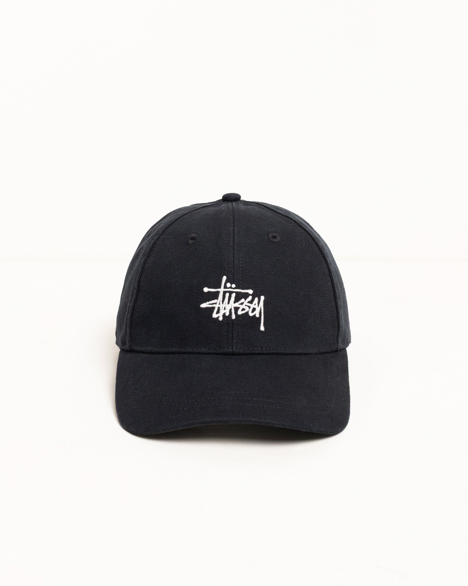 Stussy Basic Cap cappello canvas nero cotone six panel