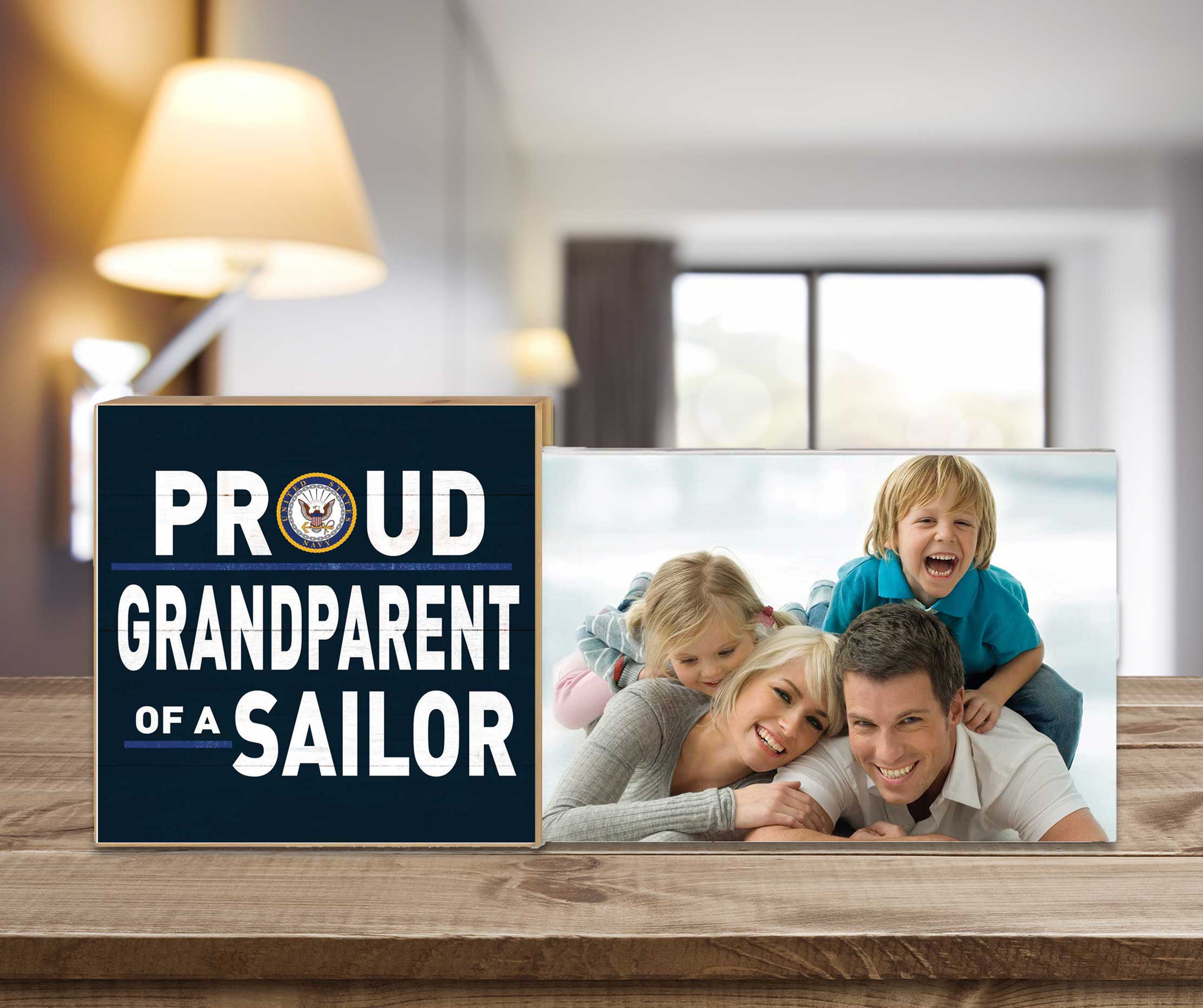 7.62 Design Navy cornice portafoto 4x6 Proud Grandparent