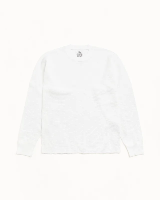 Stussy Pigment Dyed Thermal maglia manica lunga bianca