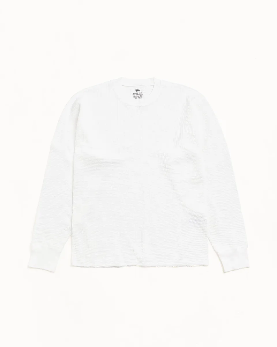 Stussy Pigment Dyed Thermal maglia manica lunga bianca