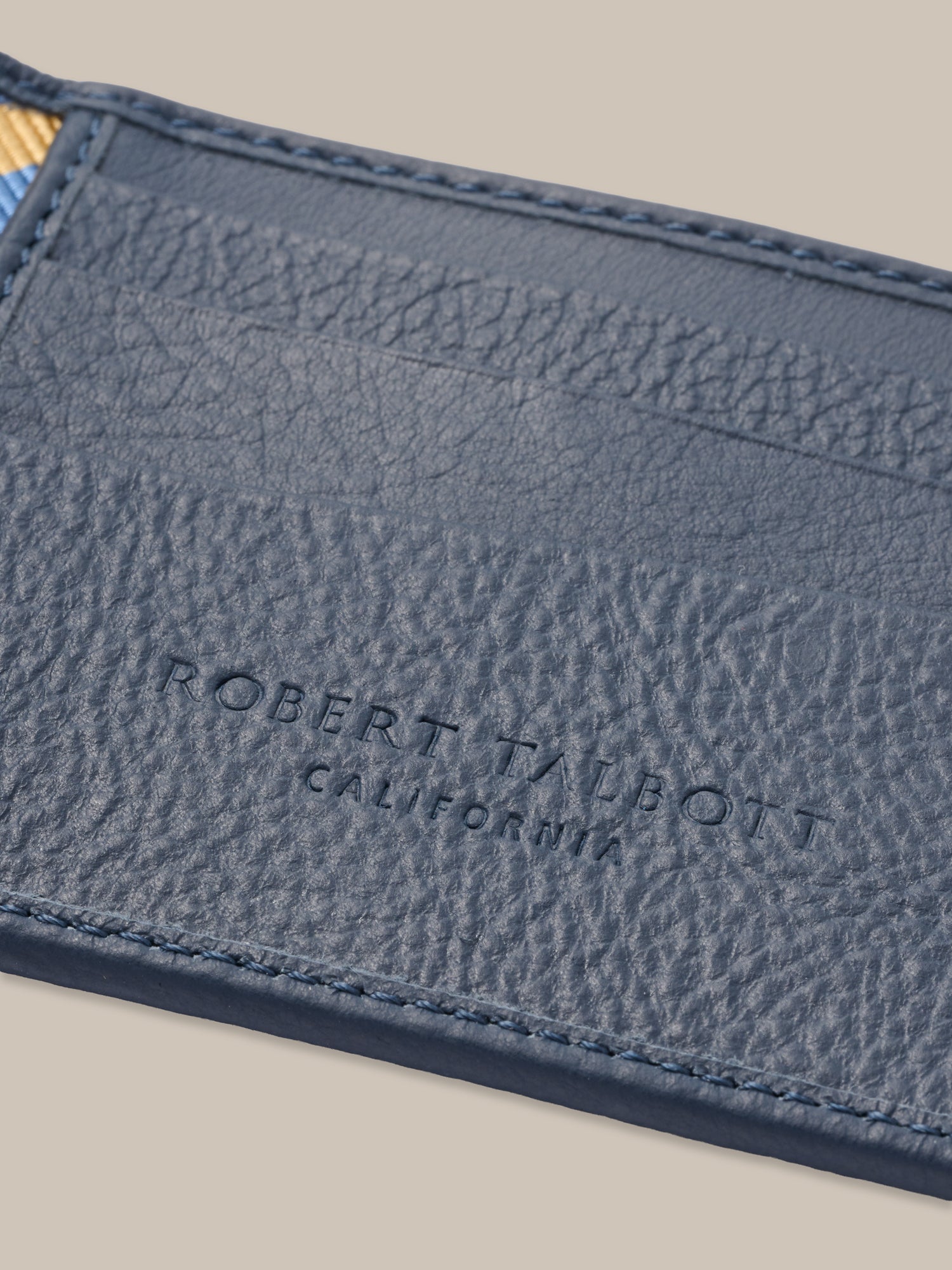 Robert Talbott Barry portafoglio seta pelle navy multi