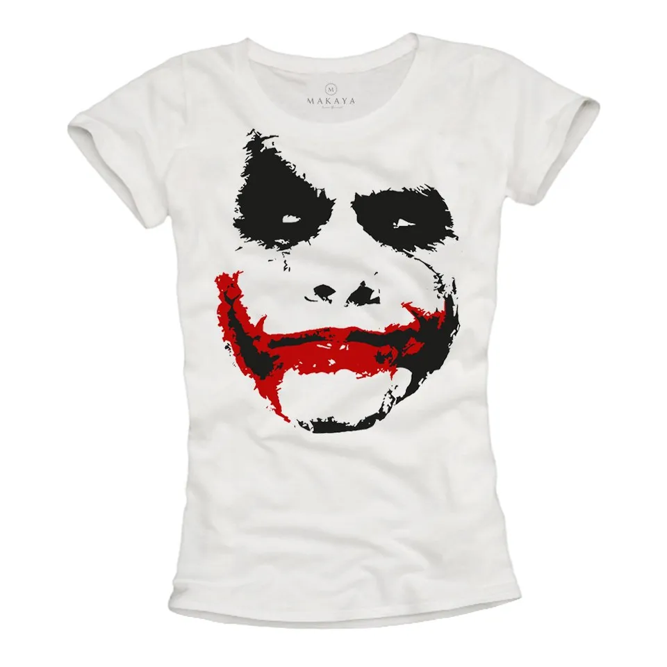MAKAYA Cooles Joker T-Shirt Donna Stampa Cotone