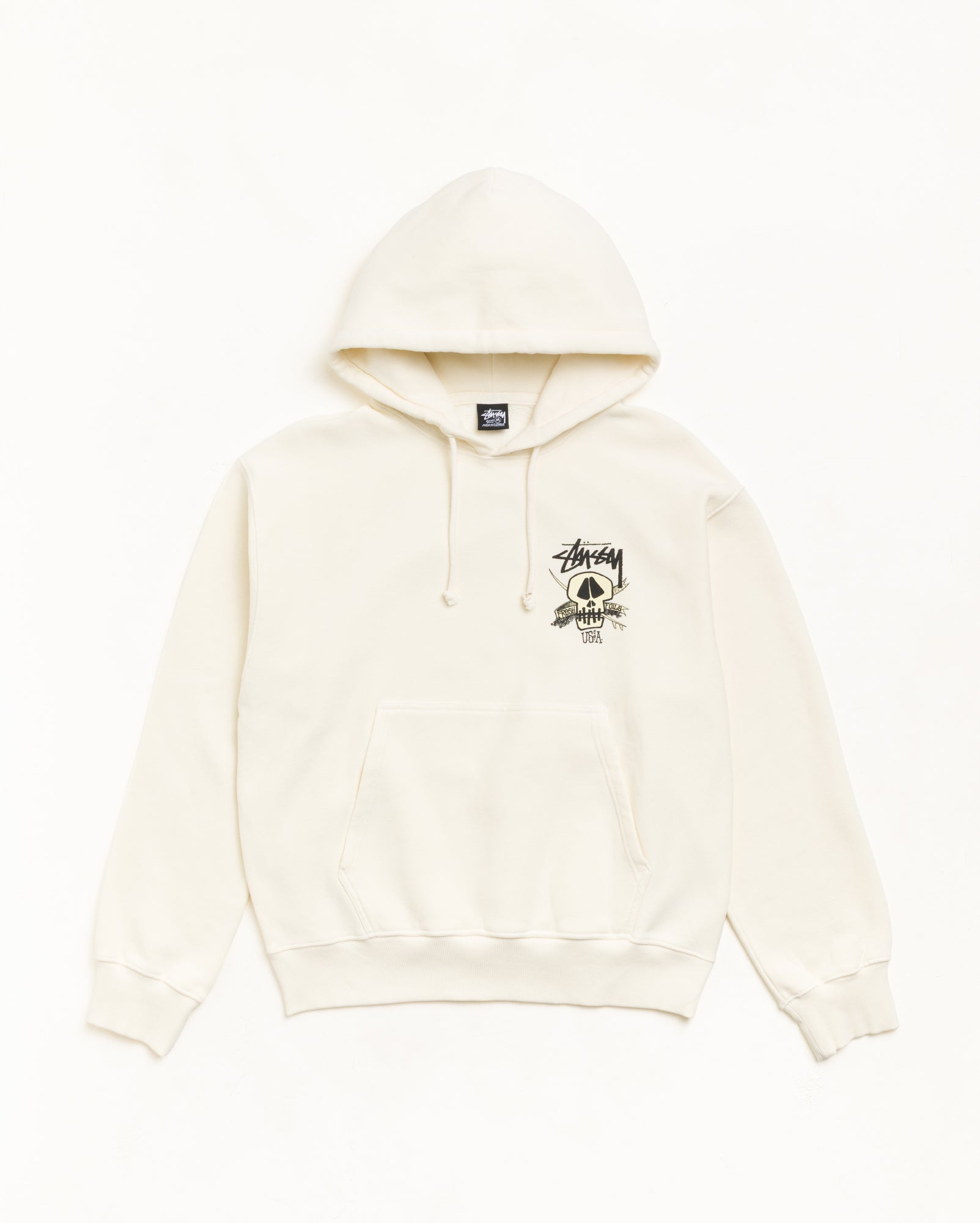 Stussy Fresh Foils Hoodie felpa bone tinta in capo cotone