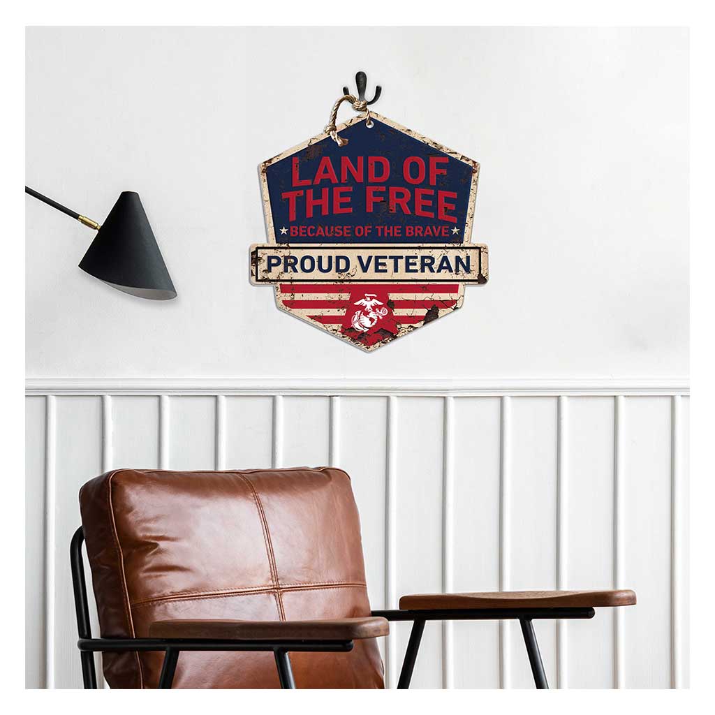 7.62 Design Home USMC Insegna Legno 20x20 Land Free Veteran