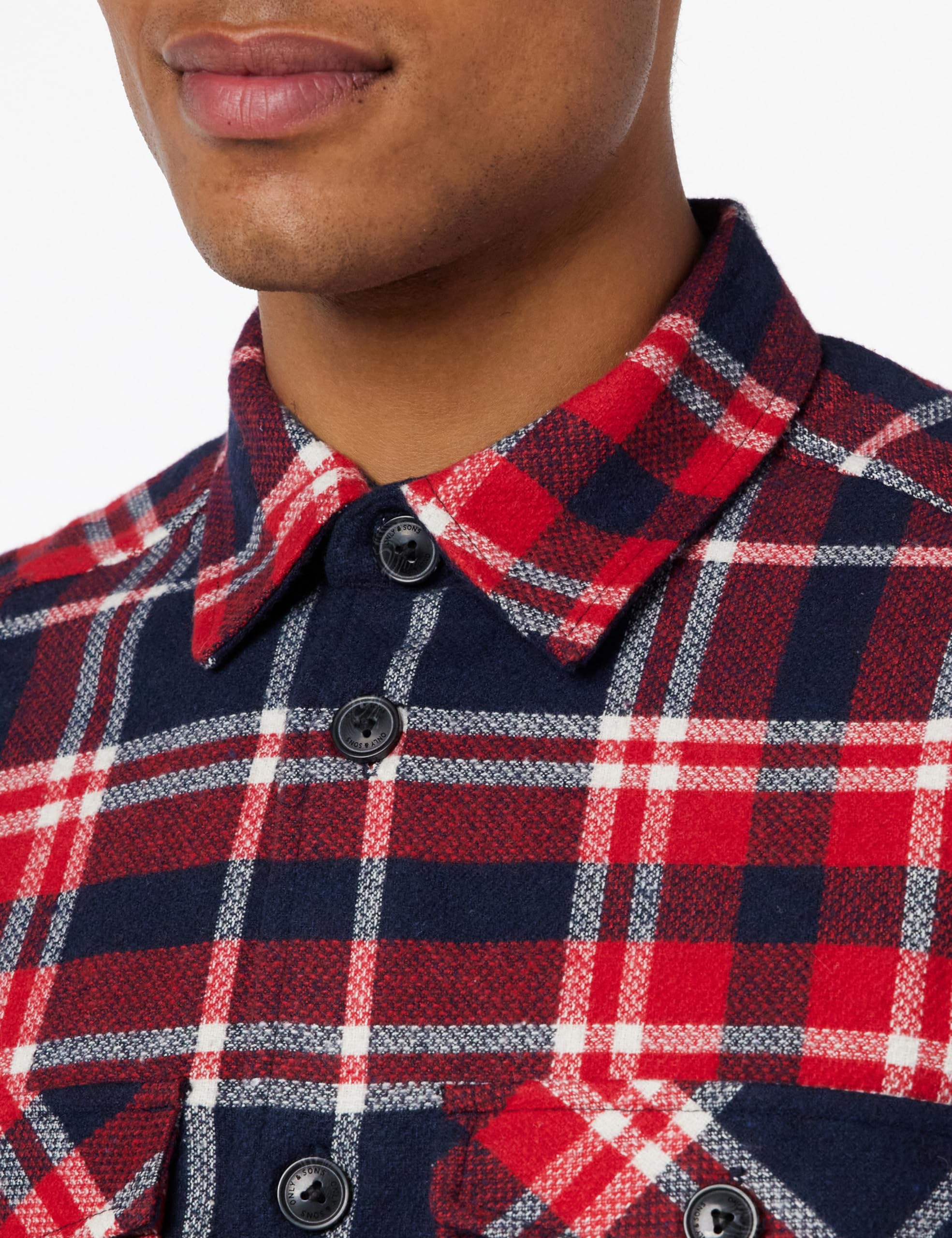 Only & Sons Onsmilo Check Camicia Uomo Navy Scuro Cotone L
