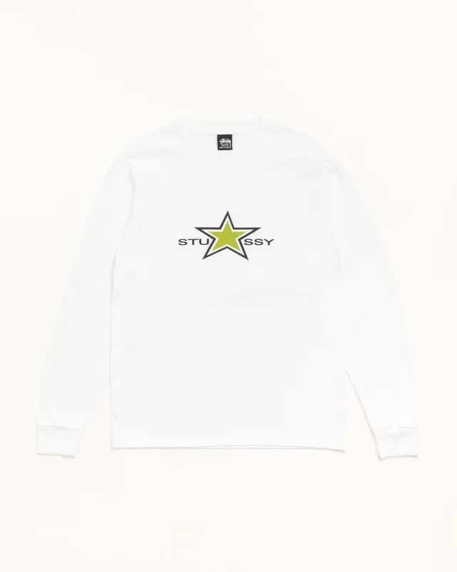 Stussy Tees Star LS Tee maglietta maniche lunghe bianca cotone