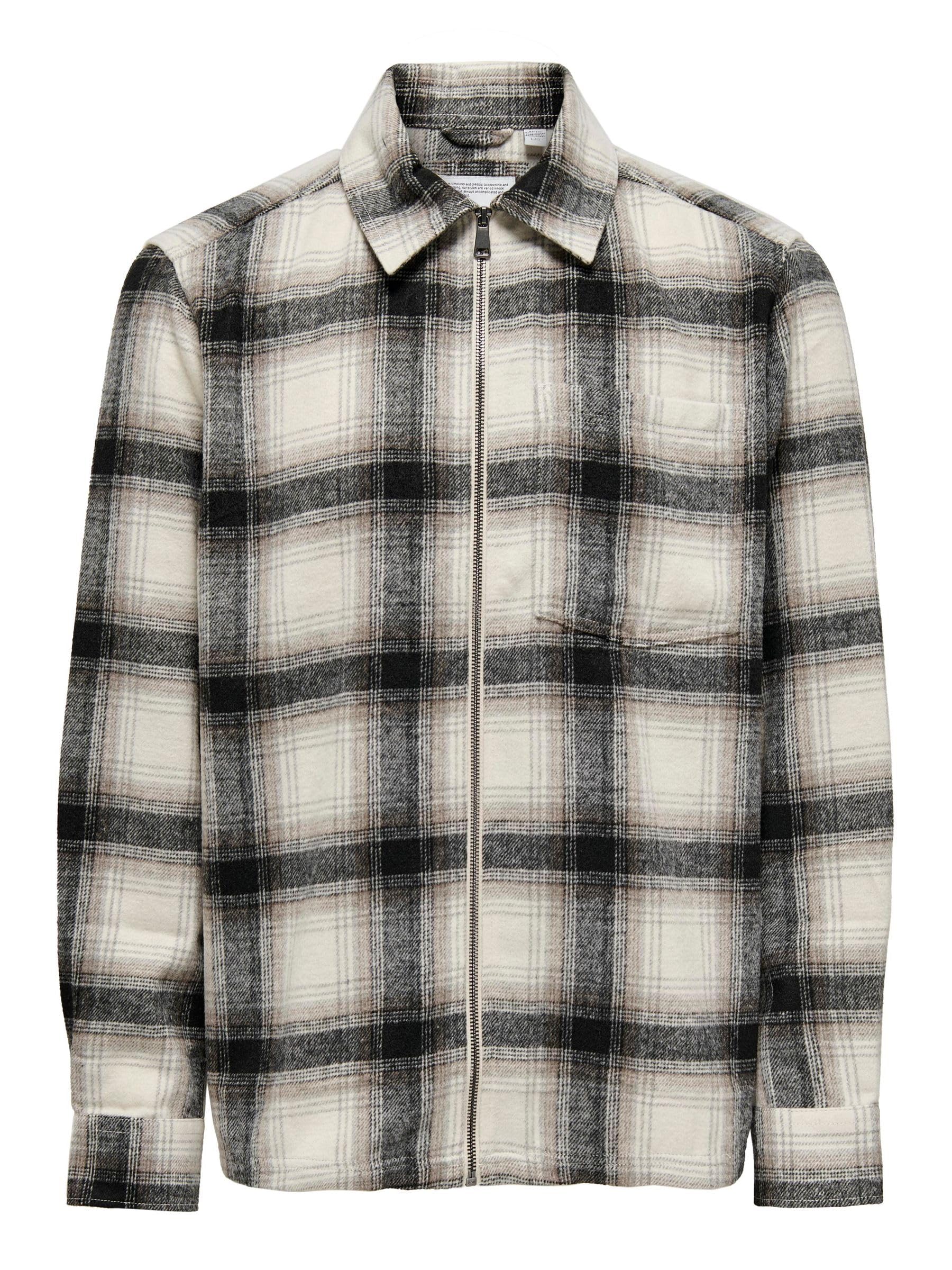 ONLY & SONS Onsaustin camicia uomo zip bianca S