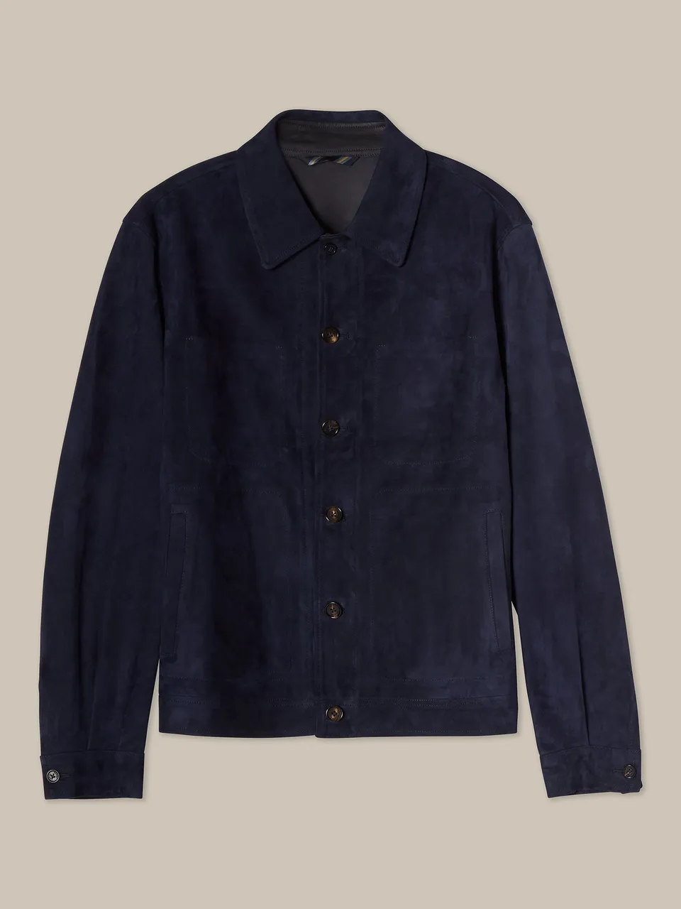Robert Talbott Smith Giacca Pelle Blu Trucker