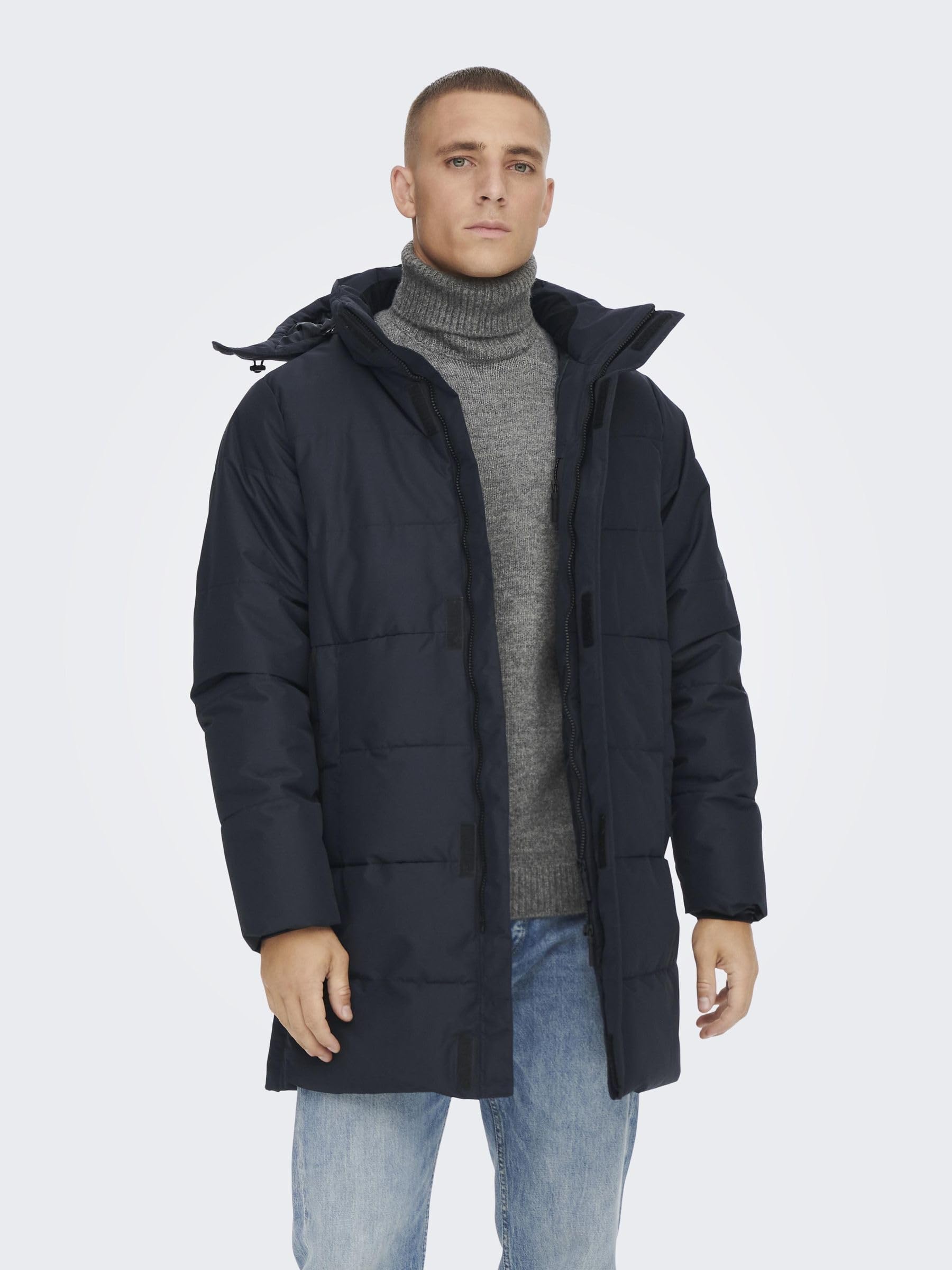Only & Sons Onscarl Puffer Giacca Uomo Dark Navy Trapuntata