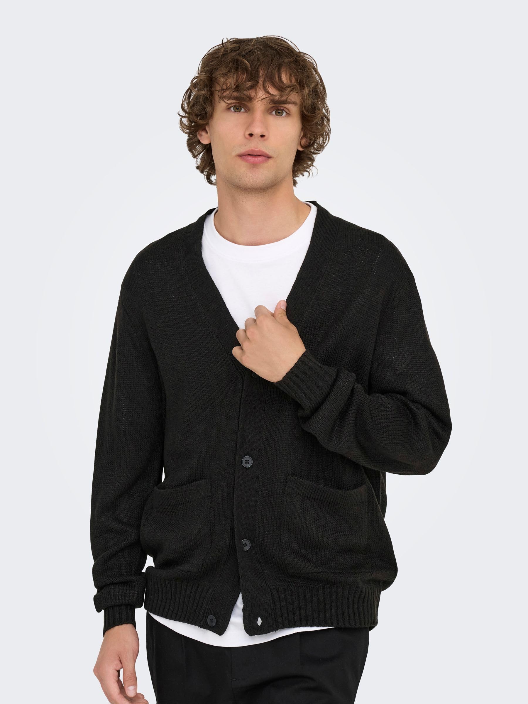 Only & Sons Onsmajor Cardigan Uomo Maglia Nero XL