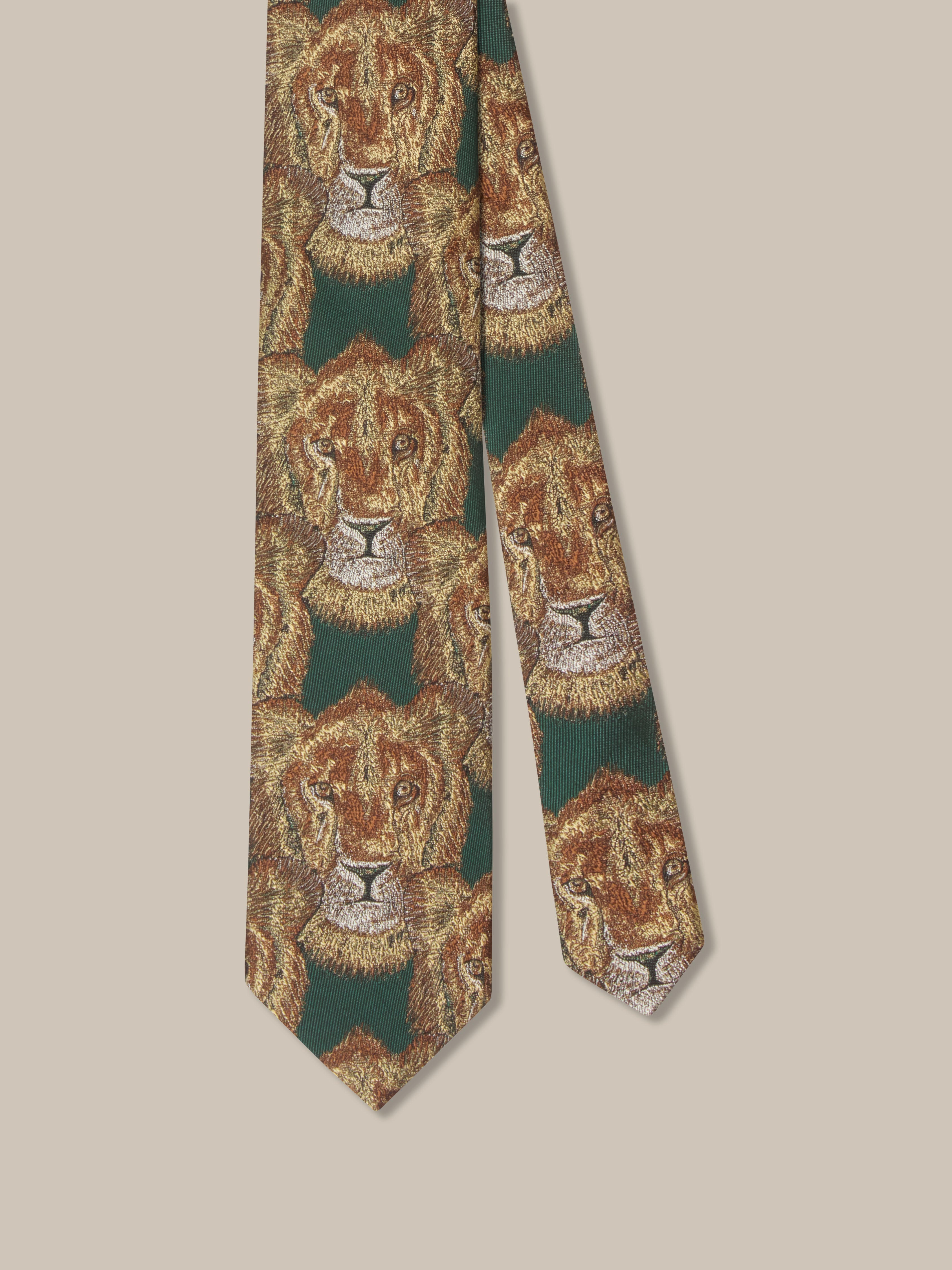Robert Talbott Lion Head 96 cravatta seta verde REG