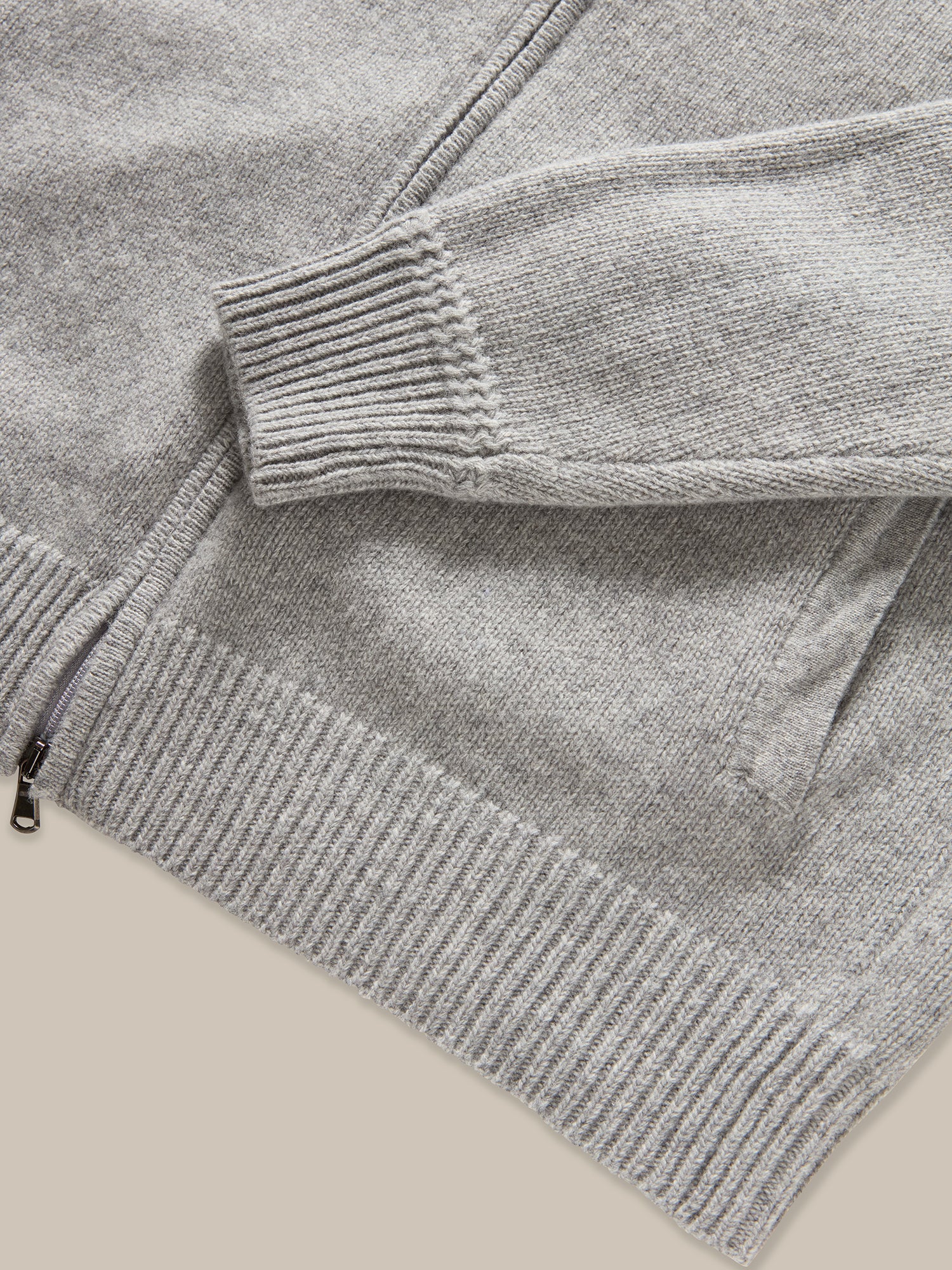 Robert Talbott Graham Full Zip Maglione Uomo Grigio Chiaro Cashmere